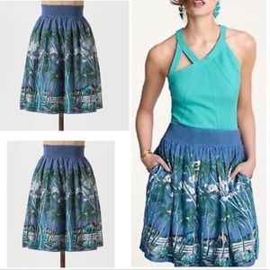 Anthropologie Vanessa Virginia Palm Tree Print Skirt 4